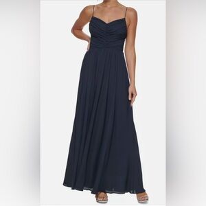 DKNY Womens Zippered  Spaghetti Strap  Full-Length Formal Gown Dress size 16 NWT